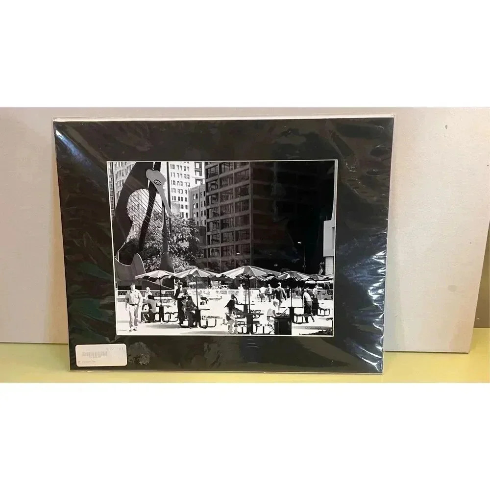 Picasso Black & White Aerial Historical‎ Art Print Matted